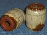 Frankoma barrel shakers glazed desert gold